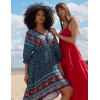 V Neck Batwing High Low Dress V Neck Batwing High Low Dress