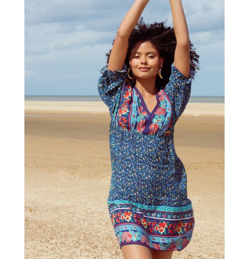 V Neck Batwing High Low Dress V Neck Batwing High Low Dress