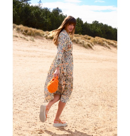 Multi Tiered Aztec Print Midi Dress Multi Tiered Aztec Print Midi Dress
