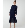 High Neck Pleated Midi Dress High Neck Pleated Midi Dress