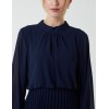 High Neck Pleated Midi Dress High Neck Pleated Midi Dress
