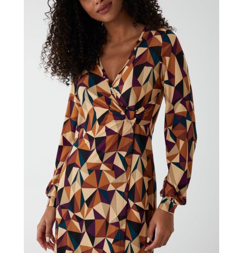 V Neck Ring Detail Midi Dress V Neck Ring Detail Midi Dress