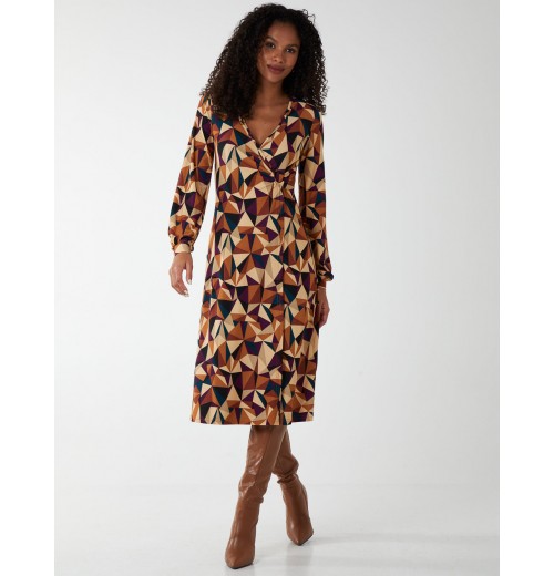 V Neck Ring Detail Midi Dress V Neck Ring Detail Midi Dress
