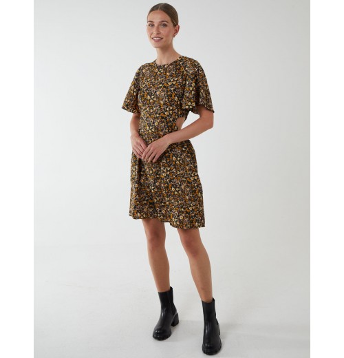 Floral Print Crew Neck Dress Floral Print Crew Neck Dress