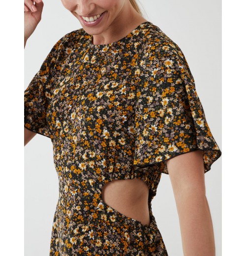 Floral Print Crew Neck Dress Floral Print Crew Neck Dress