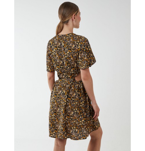 Floral Print Crew Neck Dress Floral Print Crew Neck Dress