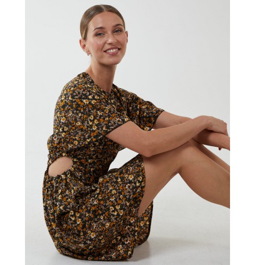 Floral Print Crew Neck Dress Floral Print Crew Neck Dress