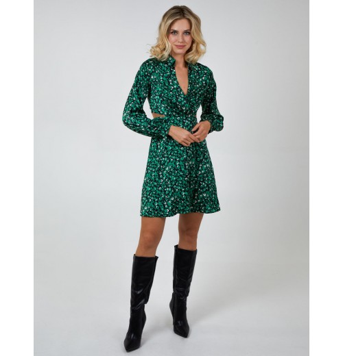 Keyhole Wrap Bust Shirt Dress Keyhole Wrap Bust Shirt Dress