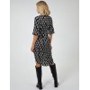 Mono Geometric Print Ruched Hem Dress Mono Geometric Print Ruched Hem Dress