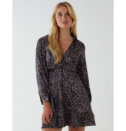Wrap Bust Mini Shirt Dress Wrap Bust Mini Shirt Dress