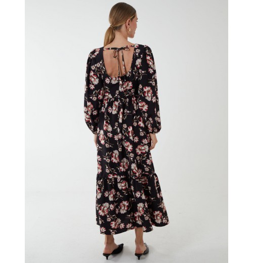 Square Neck Trapeze Midi Dress Square Neck Trapeze Midi Dress