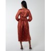 Wrap Front Belted Pleated Midi Dress Wrap Front Belted Pleated Midi Dress