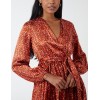 Wrap Front Belted Pleated Midi Dress Wrap Front Belted Pleated Midi Dress