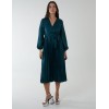 Jacquard Wrap Front Belted Pleated Midi Dress Jacquard Wrap Front Belted Pleated Midi Dress