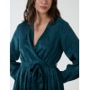 Jacquard Wrap Front Belted Pleated Midi Dress Jacquard Wrap Front Belted Pleated Midi Dress