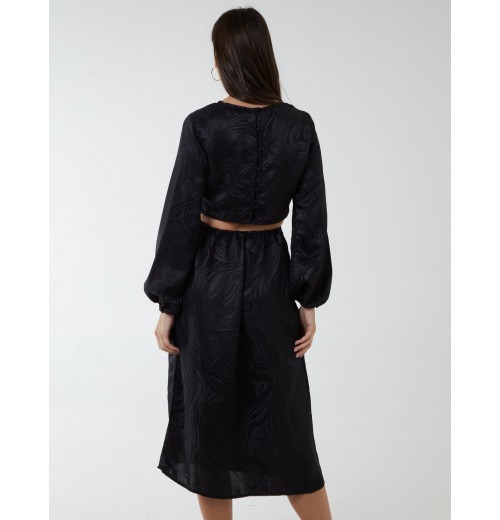 Crew Neck Cut Out Midi Dress Crew Neck Cut Out Midi Dress