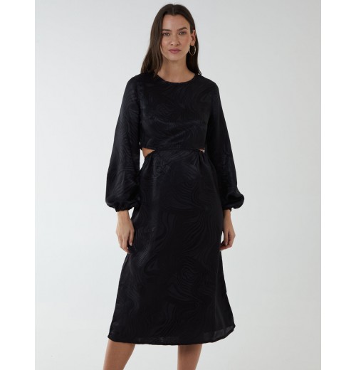 Crew Neck Cut Out Midi Dress Crew Neck Cut Out Midi Dress