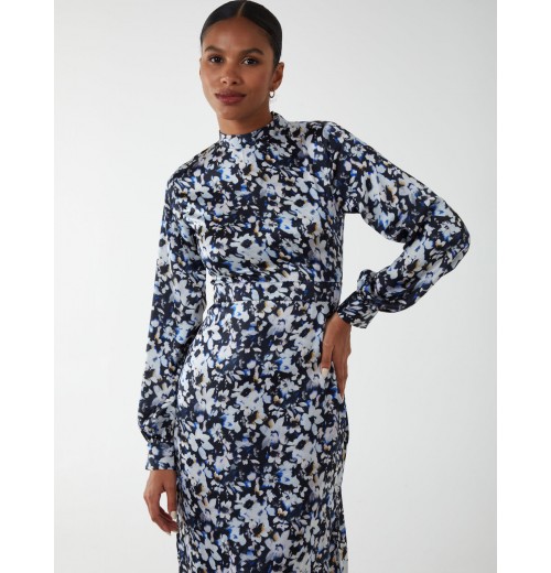 Floral Print High Neck Dress Floral Print High Neck Dress