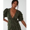 Ruched Sleeve Wrap Mini Dress Ruched Sleeve Wrap Mini Dress