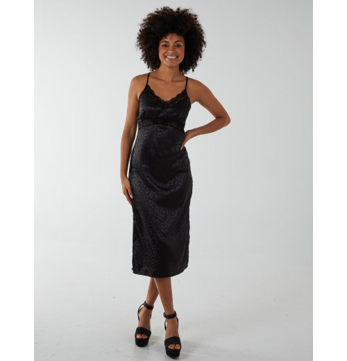 Jacquared Satin Slip Dress Jacquared Satin Slip Dress