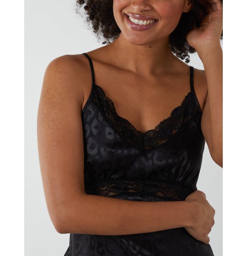 Jacquared Satin Slip Dress Jacquared Satin Slip Dress
