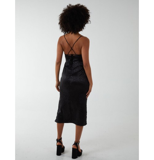Jacquared Satin Slip Dress Jacquared Satin Slip Dress