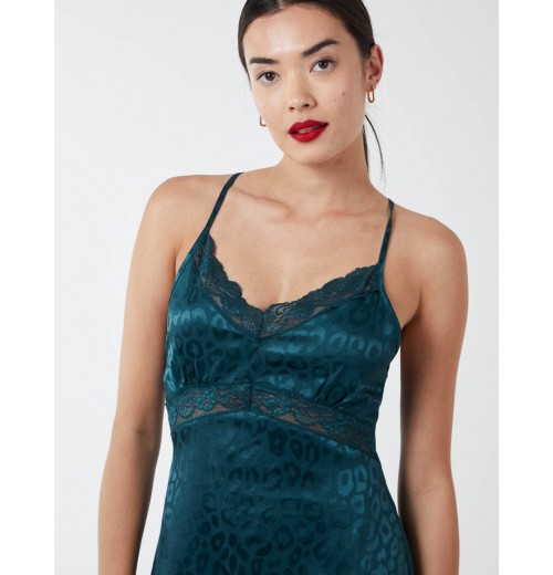 Jacquared Satin Slip Dress Jacquared Satin Slip Dress