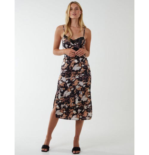 Printed Satin Slip Dress Printed Satin Slip Dress