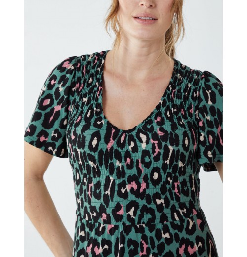 Shirred Bodice Midi Tier Dress Shirred Bodice Midi Tier Dress