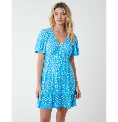 Trapeze Button Through Raglan Mini Dress Trapeze Button Through Raglan Mini Dress