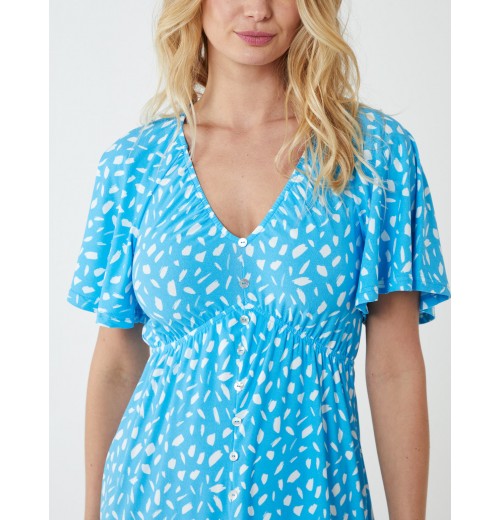 Trapeze Button Through Raglan Mini Dress Trapeze Button Through Raglan Mini Dress