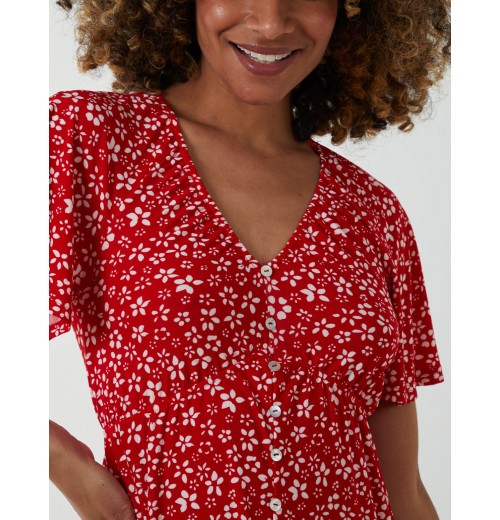 Trapeze Button Through Raglan Mini Dress Trapeze Button Through Raglan Mini Dress