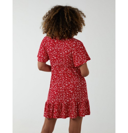 Trapeze Button Through Raglan Mini Dress Trapeze Button Through Raglan Mini Dress