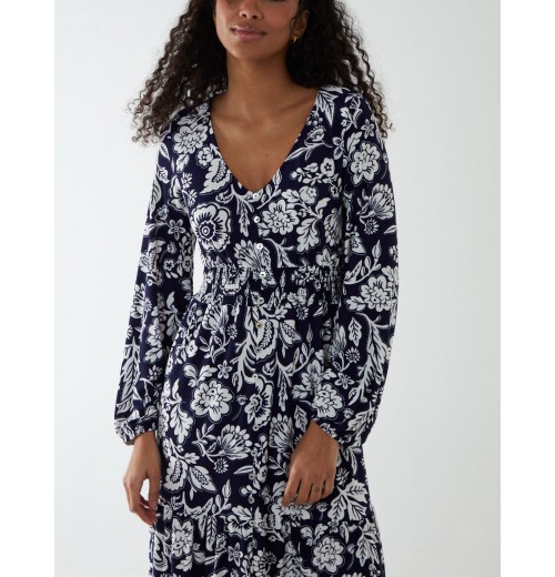 Floral Button Front Midi Dress Floral Button Front Midi Dress
