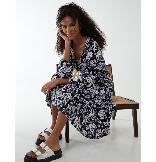 Floral Button Front Midi Dress Floral Button Front Midi Dress