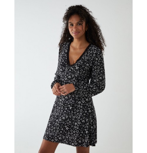 Lace Trimmed Mini Dress Lace Trimmed Mini Dress