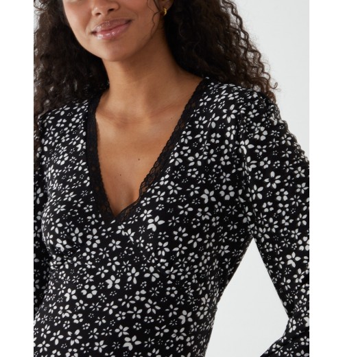 Lace Trimmed Mini Dress Lace Trimmed Mini Dress