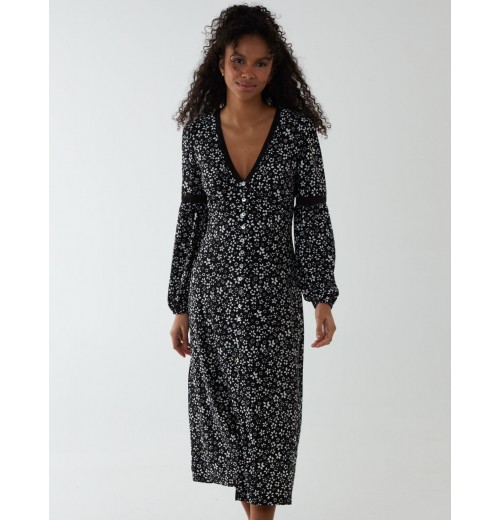 Lace Trimmed Midi Dress Lace Trimmed Midi Dress