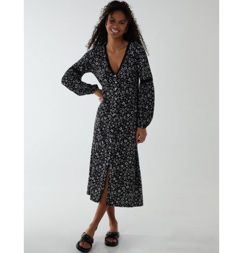 Lace Trimmed Midi Dress Lace Trimmed Midi Dress
