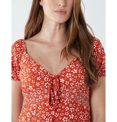 Shirred Sweetheart Midi Dress Shirred Sweetheart Midi Dress