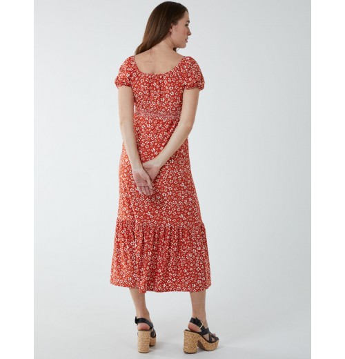 Shirred Sweetheart Midi Dress Shirred Sweetheart Midi Dress