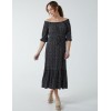 Off Shoulder Shirring Elastic Midi Dress Off Shoulder Shirring Elastic Midi Dress