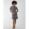 V Neck Shirred Mini Tea Dress With Split V Neck Shirred Mini Tea Dress With Split