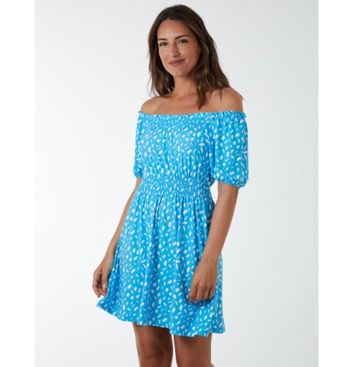 Scoop Shirred Blouse Mini Dress Scoop Shirred Blouse Mini Dress