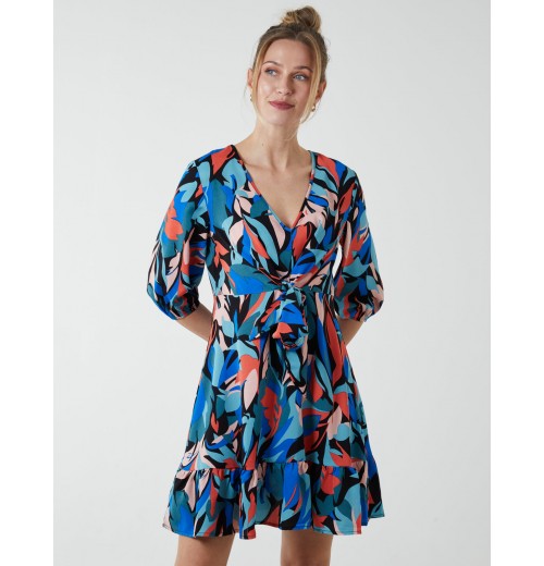 Tie Front 3/4 Sleeve Dress Tie Front 3/4 Sleeve Dress