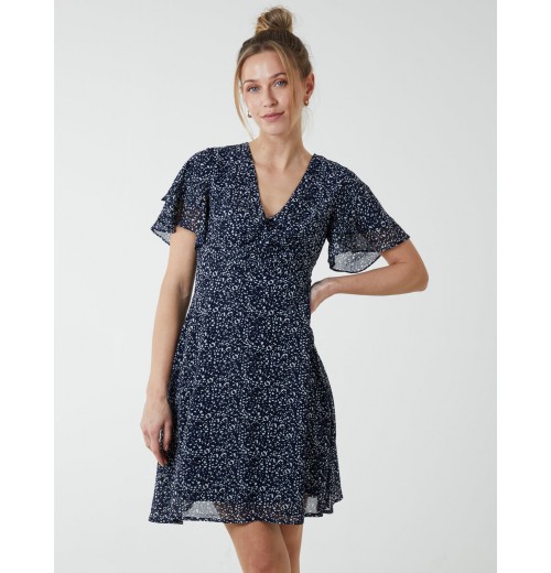 Knot Front Mini Dress Knot Front Mini Dress