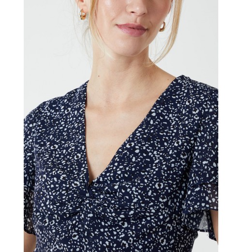 Knot Front Mini Dress Knot Front Mini Dress