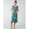 Wrap Front Midi Dress With Ruffle Hem Wrap Front Midi Dress With Ruffle Hem