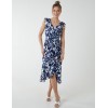 Wrap Front Midi Dress With Ruffle Hem Wrap Front Midi Dress With Ruffle Hem
