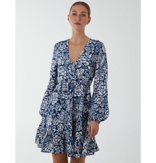 Ring Front Dress With Long Sleeve Ring Front Dress With Long Sleeve